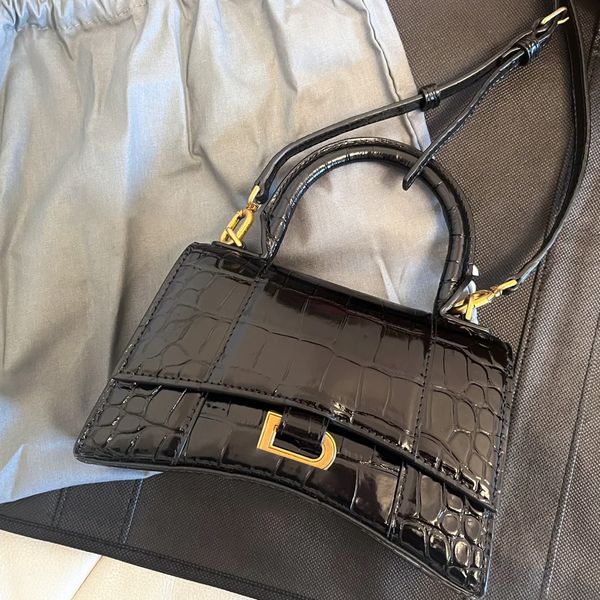 

genuine leather luxury hourglass bag crocodile pattern metal brand logo crossbody luxury designer women men wallet shoulder travel duffel sl