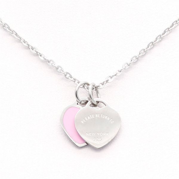 

trend square gold necklace mens chain pendant for women plated long hanging friendship necklaces exquisite jewelry stainless steel heart nec, Silver