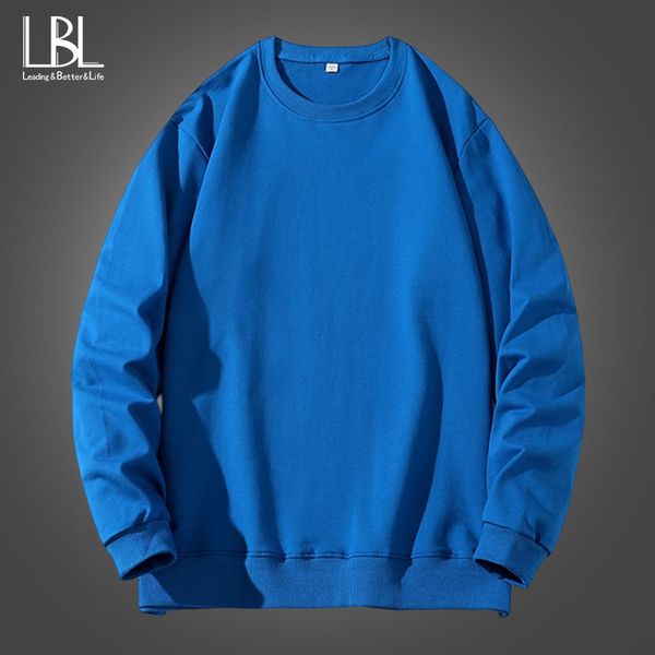 

mens hoodies sweatshirts spring autumn casual round neck long sleeve men bottoming shirt fashion male loose sweatshirt 221202, Black