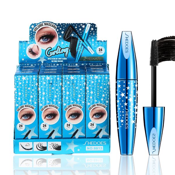 

shedoes 4d mascara lengthening waterproof eyelashes eye mascara black volume with silk fibers brush eyelash makeup tool cosmetics