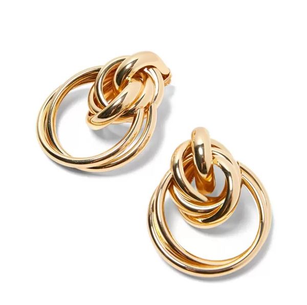 

dangle chandelier fashion gold metal drop earrings for women steam punk big round knot design statement jewelry gift brincos delive dht0x, Silver