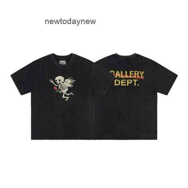 

shirt t- men's printed gallerydept ins little monster rose skull angel little bone man wash old high street short sleeve t-shirt cross, White;black