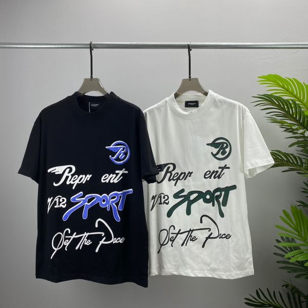 

men's t-shirts round neck embroidered and printed polar style summer wear with street pure cotton t1w, White;black