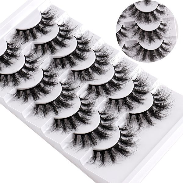 

handmade reusable curled fake eyelashes naturally soft & vivid multilayer thick mink false lashes full strip eyelashes easy to wear 9 models