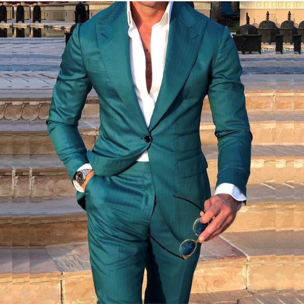 

men's suits blazers costume homme green tuxedos men suit slim fit groom tailor made groomsmen prom party jacket pants terno masculino 2, White;black