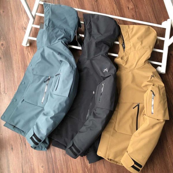 

mens winter designer down jacket outdoor waterproof cold proof work clothes womens zip cardigan parker coat warm hooded coats, Black