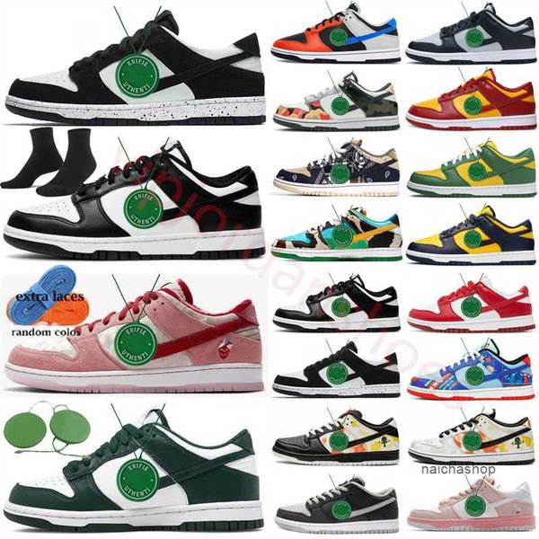 

with 2023 box retro sb low running shoes men women gai panda black white triple pink rose whisper varsity pine green grey fog unc orange pea