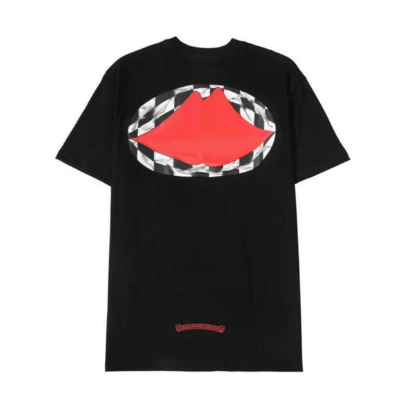 

classic luxury men's brand t shirt tees men women sanskrit letter sweatshirts short sleeve horseshoe designer couple t-shirts cross te, White;black