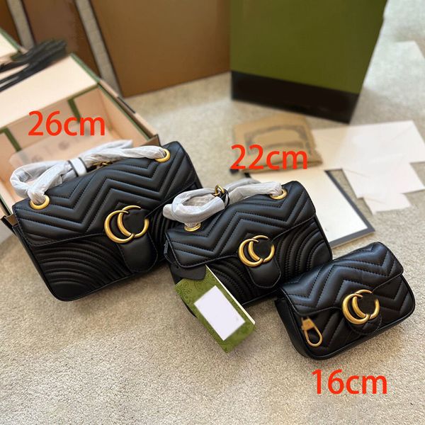 

luxury bag designer handbag marmont shoulder bag wallets genuine leather womens purse evening clutch bolso chain cardholder large crossbody