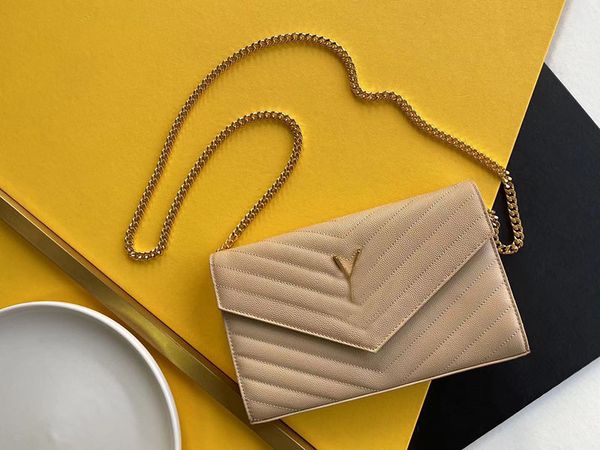 

luxury designer leather shoulder bags chain purse fashion ys clutch lady chain cowhide handbags presbyopic card holder purse messenger women