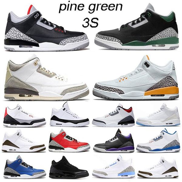 

new jumpman 3 3s laser orange basketball shoes unc fragment men women designers shoes tinker black cement sneakers mens trainers sz40-46