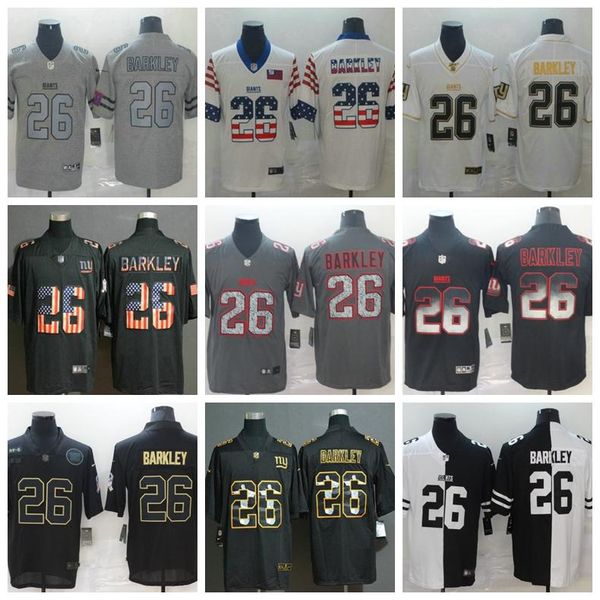 

new york''giants''men women youth saquon barkley crucial catch usa camo 2020 salute to service stitched limited football, Black;red