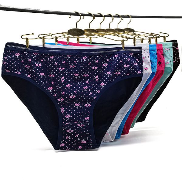 

women's panties csywhs 4pcslot women's cotton print briefs big size sexi panties underwear female plus size panty intimate 2xl 3xl, Black;pink