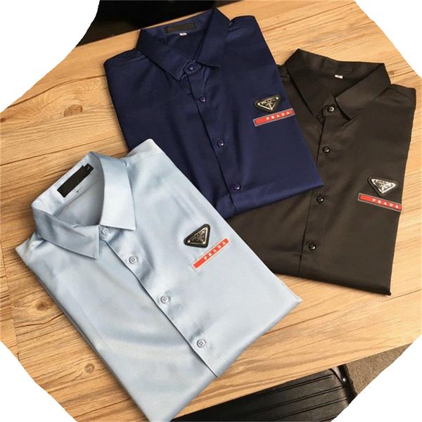 

mens shirts small horse quality embroidery blouse long sleeve solid color slim fit casual business clothing long-sleeved shirt normal size, White;black