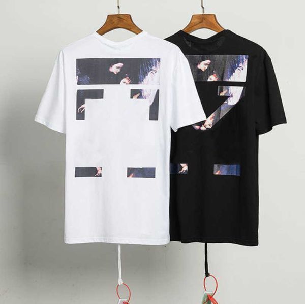 

luxury fashion mens t shirt brand offs tees shirts couple t-shirt designer men women cotton sweatshirt black white arrow badge t-shirts cas, White;black