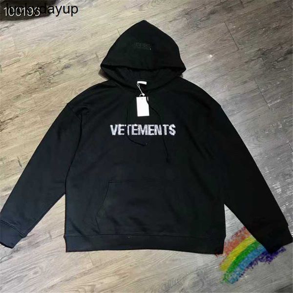 

men's hoodies designer sweatshirts vtm hoodie men women casual loose embroidery pullovers fashion streetwear hoodie, Black