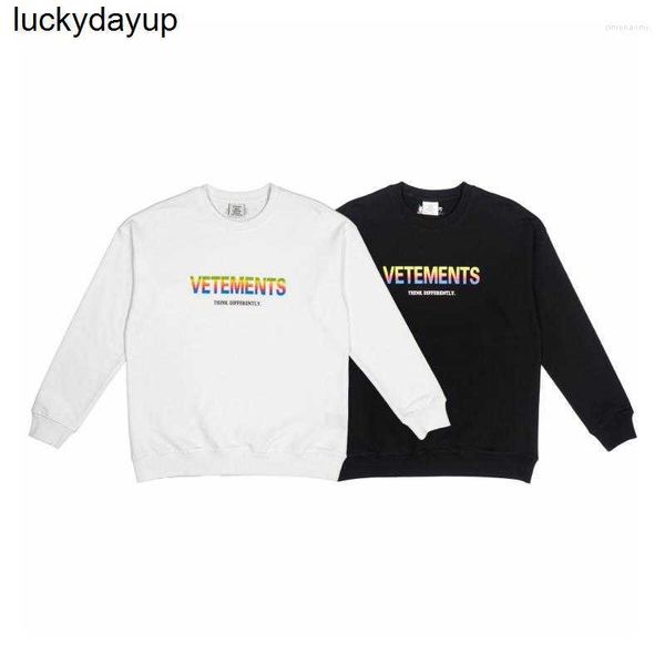 

men's hoodies designer sweatshirts vtm round neck pullover men's hoodie loose casual women's men's streetwear hoodie, Black