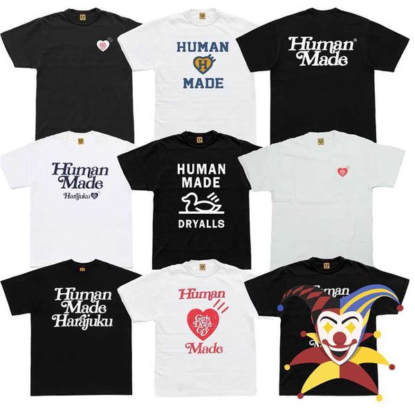 

men's t-shirts 2022ss human made tee men women 1 1 high-quality casual t shirt collar tag label short sleeve t221202, White;black