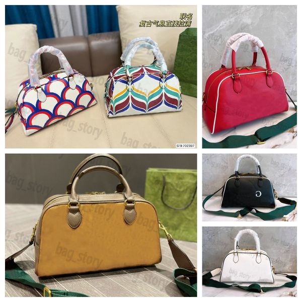 

2022 mini duffel bag women trefoil handle handbag vintage sports gym casual tote men travelling bowling bags handbags designer classic bosto
