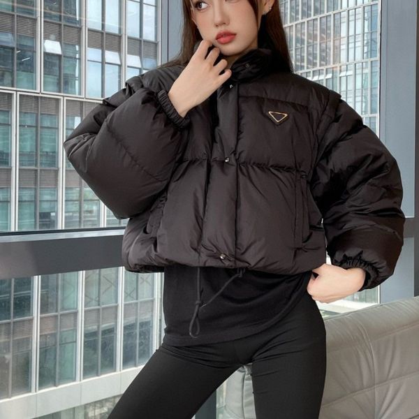 

22ss designer women downs jacket winter coat letter belt windbreaker woaen down jacket sleeve removable jackets warm parka multi fashion sho, Black