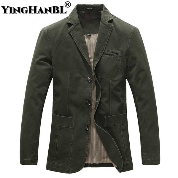 

men's suits blazers spring autumn military jacket business 100% pure cotton casual suit coat male masculino solid jackets outwear 22120, White;black