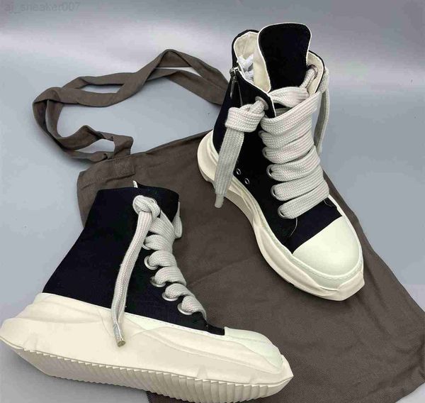 

designer boots rick boot ankle men owens shoe shoes fashion sneakers street dancing rock canvas lace up high women booties 6eh3