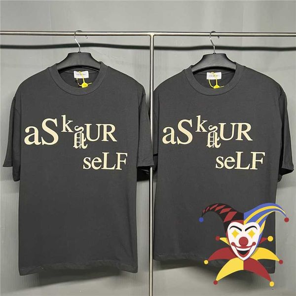 

men's t-shirts foam printing askyurself t shirt men wome oversized askyurself t-shirt tee summer t221202, White;black