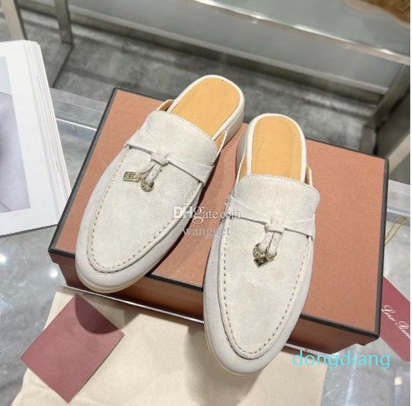 

men loro womens for piana casual shoes classic sandals loafers shoes flat slides slipper designers high elastic beef tendon bottom size 35-4