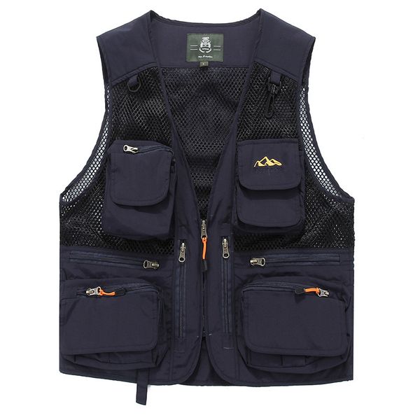 

men's vests plus size m5xl spring summer vest men mesh breathable outdoor leisure pography fishing waistcoat vest male with many pocket, Black;white