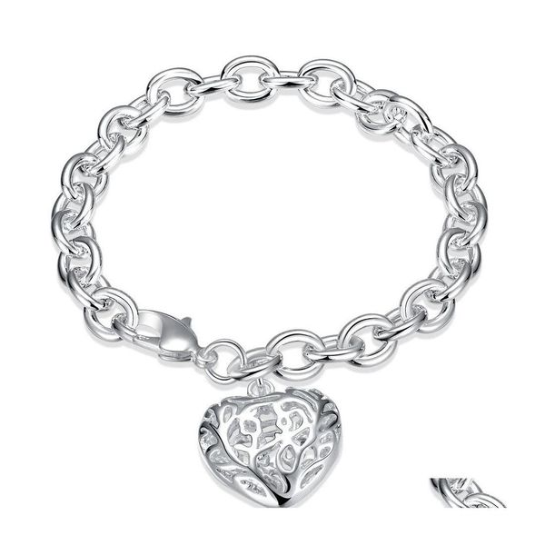

charm bracelets heart bracelets women sier plated hollow pendant charm fashion bangles jewelry drop delivery dh7iq, Golden;silver