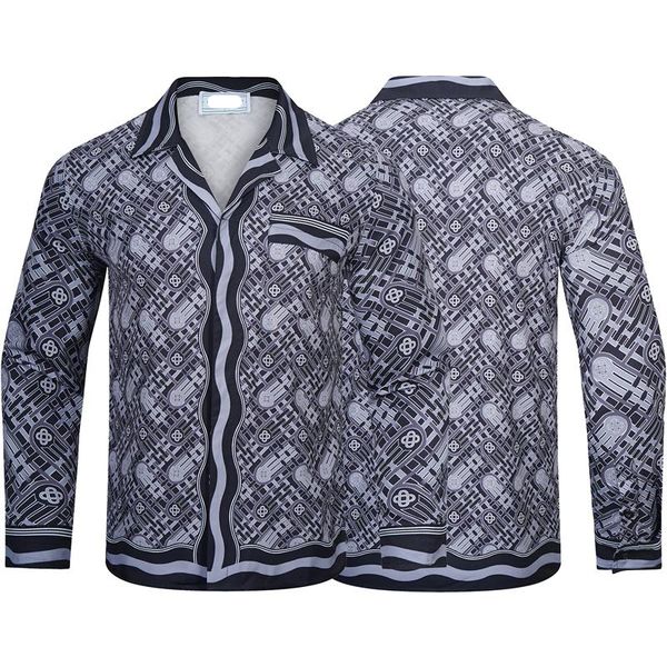 

autumn/winter 22 new casa digital pattern alphabet print long sleeve shirt polo men's and women's fashion loose pullover -xxxl #0, White;black