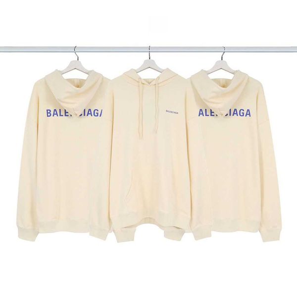 

hip hop designer balencigass hoodies couple oversize versatile autumn winter front back letters men's women's hoodie, Black