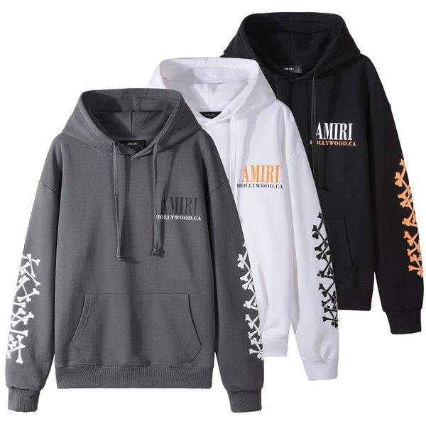

2022 fw 23ss autumn and winter amirs mens women luxury designer street hoodies long sleeve embroidery sweatshirts man clothing #3331 amiri, Black