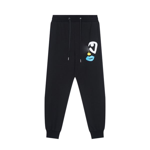 

mens track designer fashion travel fitness streetwear trousers embroidery printing men jogger sweatpants pantalon 2ws3a, Black