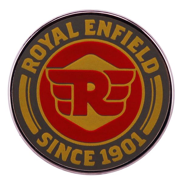 

royal-enfield logo enamel pin button badge brooch accessory, Blue