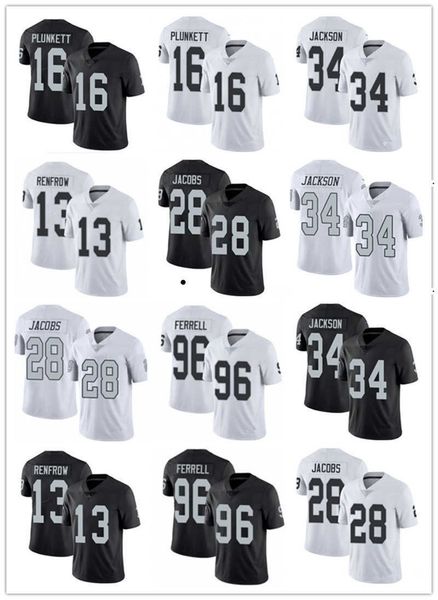 

football jerseys men las vegas''raiders''women youth jersey 83 darren waller 28 josh jacobs 16 jim plunkett 13 hunter re, Black;red