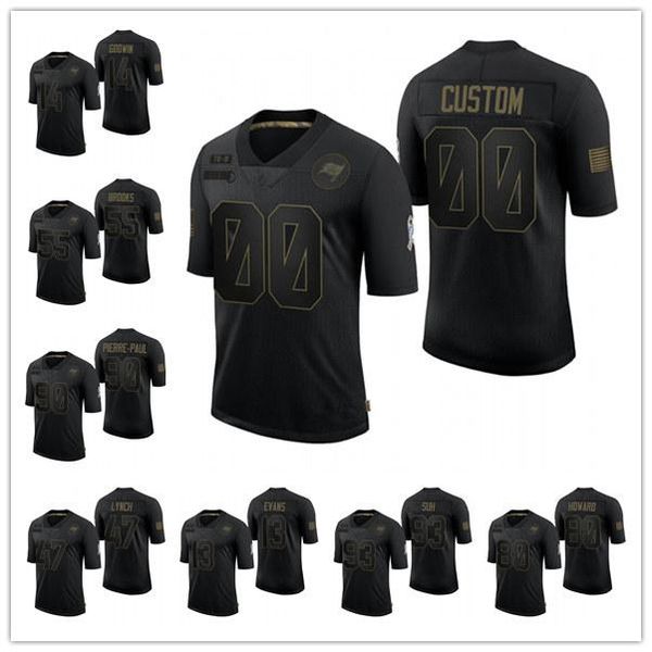 

tampa''bay''buccaneers''men women youth chris godwin mike evans tom brady black limited football jersey 2020 s, Black;red
