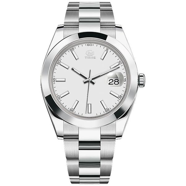 

men's mechanical watch 41mm full-automatic stainless steel luminous waterproof classic watch montre de luxe, Slivery;brown