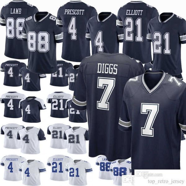 

s-6xl football 4 dak prescott jersey men women youth 56 tyler smith 21 ezekiel elliott 88 ceedee lamb 11 micah parsons 7 trevon diggs 22 emm, Black;red
