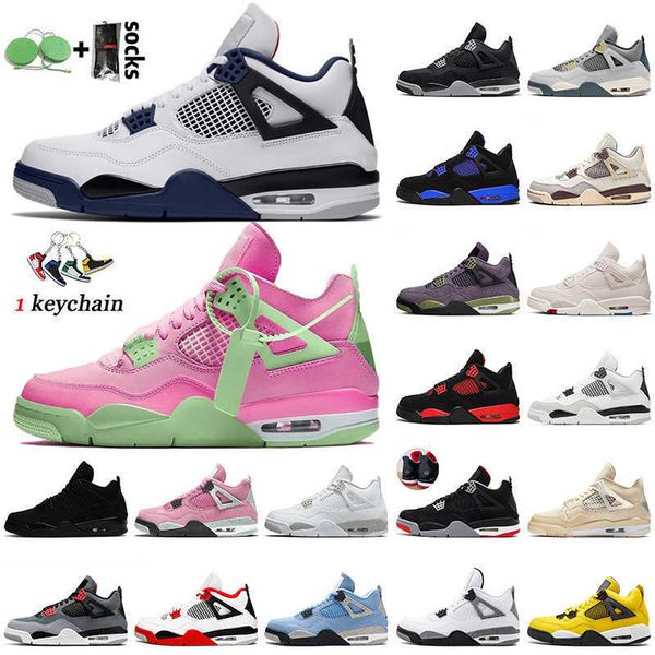 

2023 men 4s basketball shoes pine green white oreo university blue mocha seafoam black cat trainers women sports sneakers k4gn