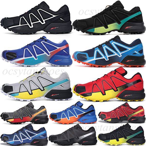 

running shoes men salomon speed cross 4 cs mens black and yellow edges orange red dark gray silver trainers outdoor sports sneakers 40-46