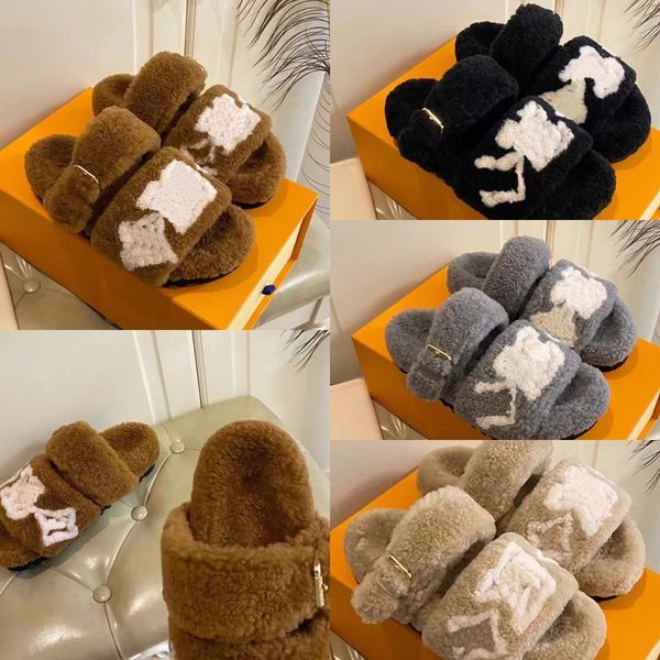 

lvity platform paris sandal plush fur furry slippers women paseo comfort flat mules wool shoes flat wome