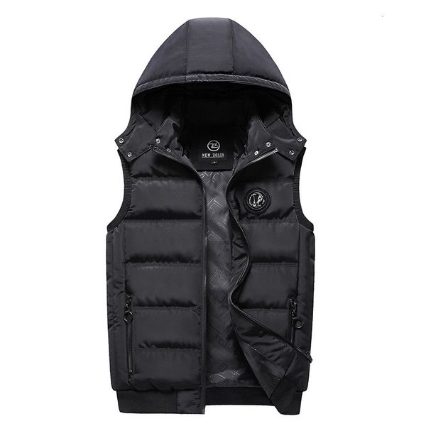 

men's vests 3607 khaki black blue red waistcoat men hooded vest duck down vest for men slim thick warm sleeveless coat autumn winter ve, Black;white