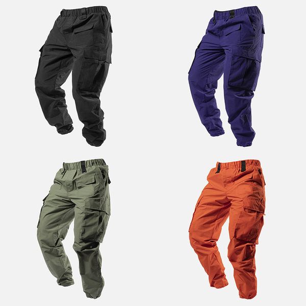 

cargo pants mens sweatpants casual fashion trousers with pockets joggers modis streetwear hip hop men pantalones m-4xl, Black