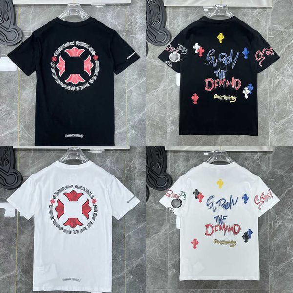 

men's t shirt fashion luxury brand tees men women sanskrit letter couple t-shirt sweatshirt horseshoe flower short sleeve polos cross, White;black