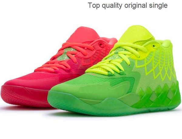 

men basketball shoes sport shoe trainner sneakers grade school lamelo ball mb1 rick morty black red grey for sale queen city