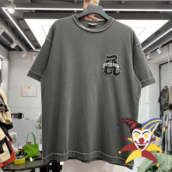 

men's t-shirts washed askyurself t shirt men women quality heavy fabric t-shirt embroidered tee short sleeve t221130, White;black