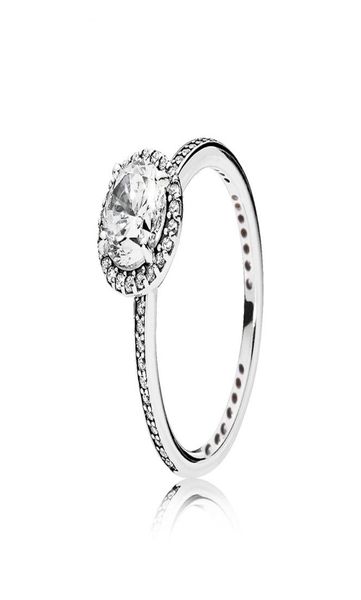 

real 925 sterling silver cz diamond ring with original set fit pandora style wedding ring engagement jewelry for women girls 44 o24604155, Slivery;golden