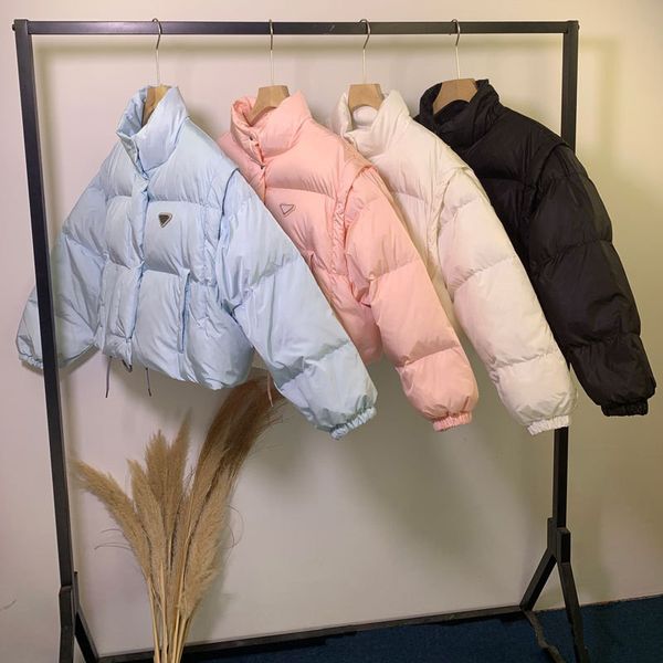 

fashion shorts designer women downs jacket winter coat letter belt windbreaker woaen down jacket sleeve removable jackets warm parka multi w, Black