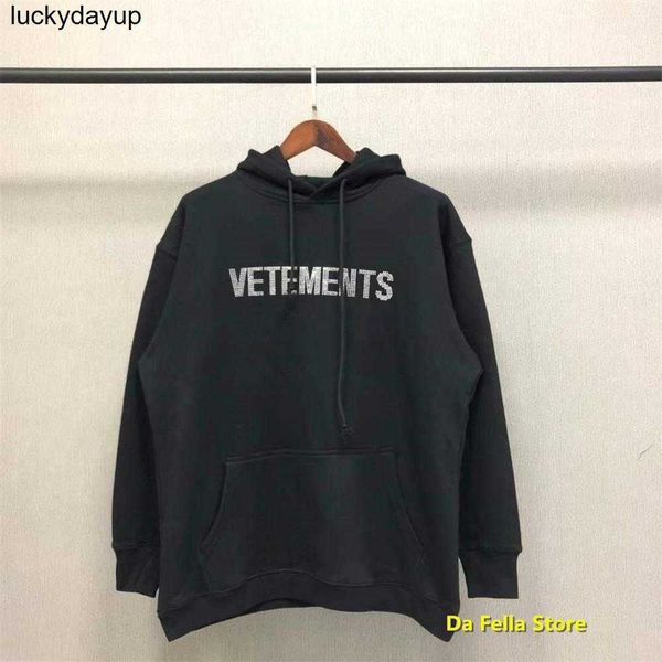 

men's hoodies sweatshirts designer vtm men women hoodies bling letter pullovers fashion streetwear hoodie, Black